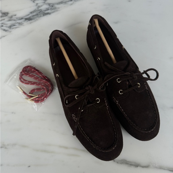 Madewell Chocolate Suede Boat Shoe - Picture 1 of 3